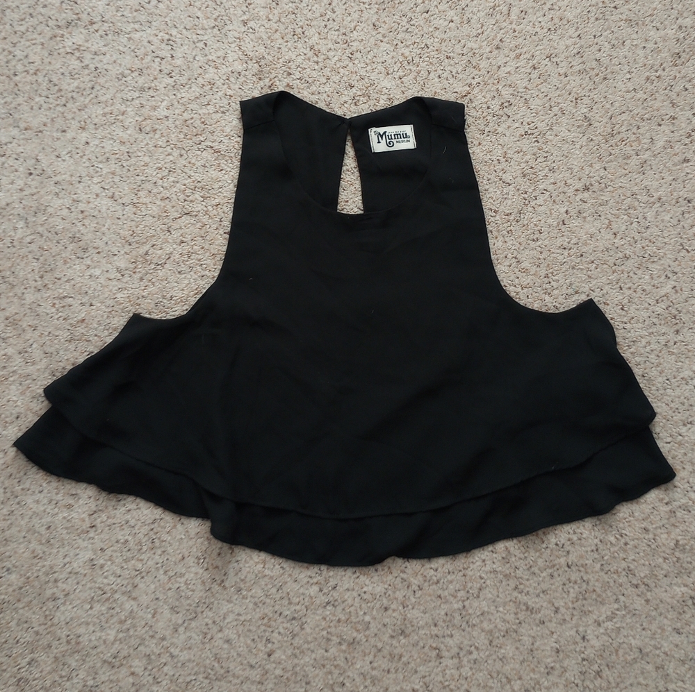 Show Me Your Mumu Black King Crop Tank Top